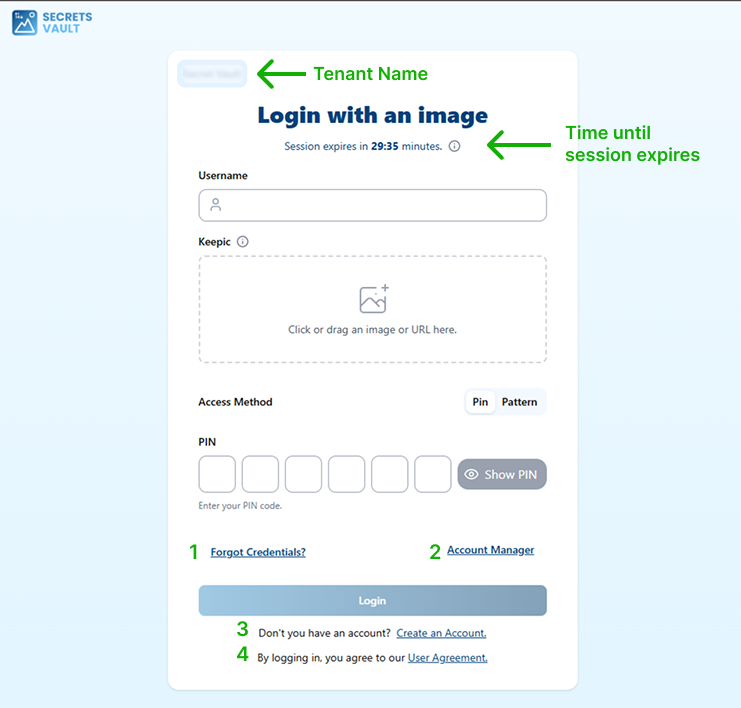 User Authentication Menu