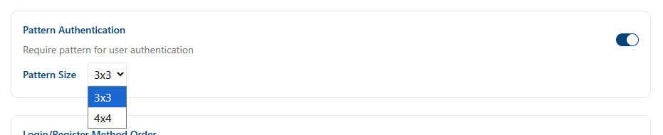 Tenant Configuration Authentication Settings - Pattern