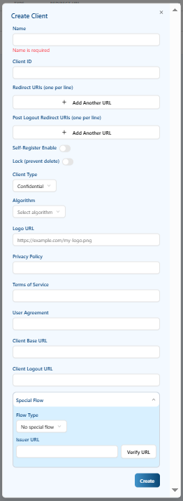 Create New Client Form