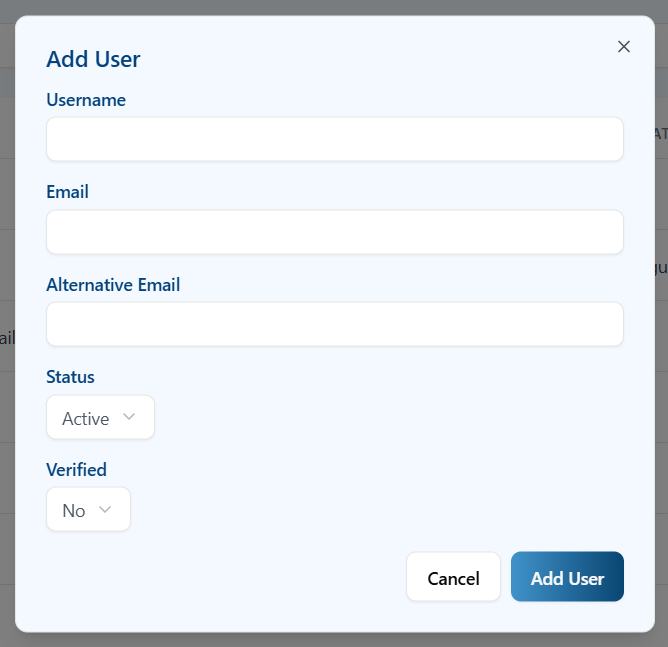 Add New User Form