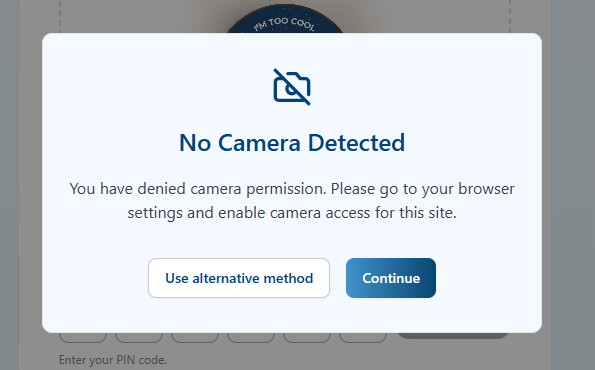 No Camera Detected