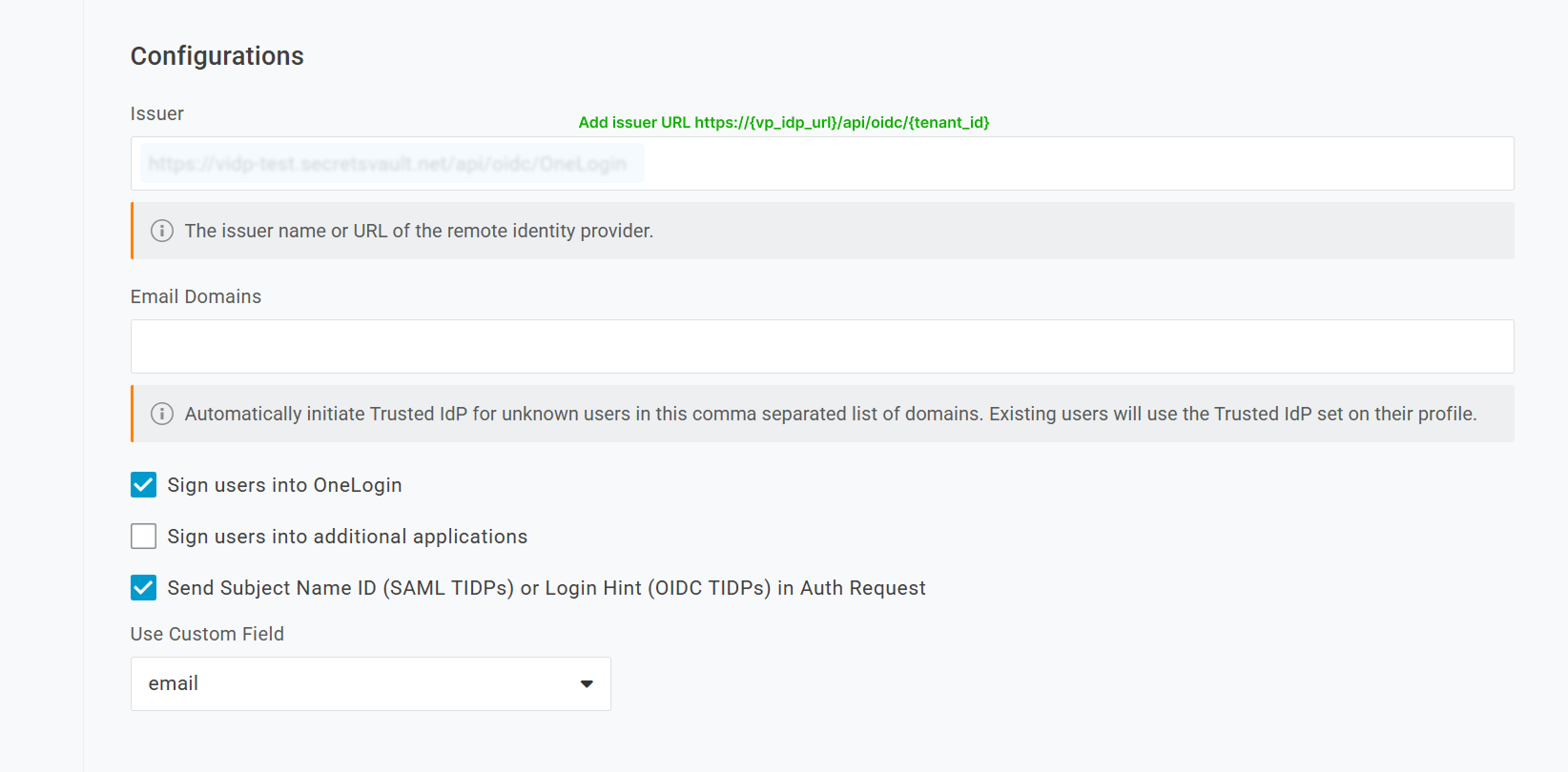 Create trust configurations