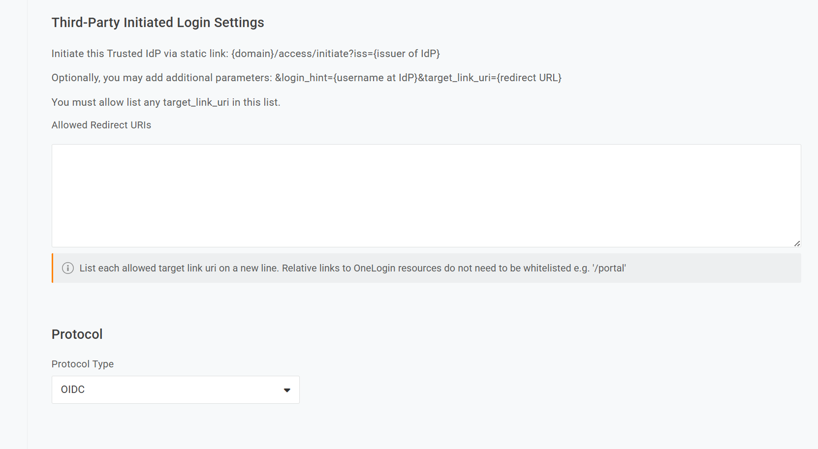 Create trust settings oidc