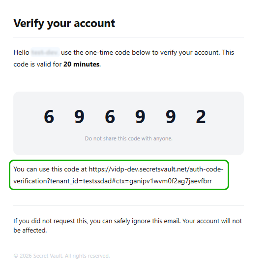 Reset Credentials Email